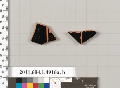 Terracotta fragments of kylikes (drinking cups)
