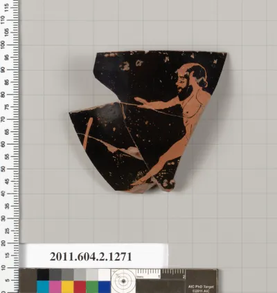 Terracotta rim fragment of a skyphos (deep drinking cup)