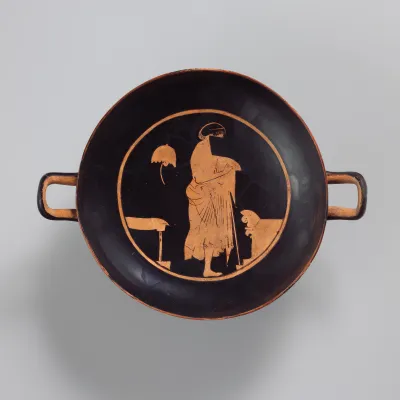 Terracotta kylix (drinking cup)