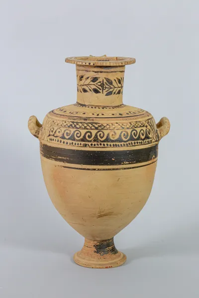 Terracotta Hadra hydria (water jar)