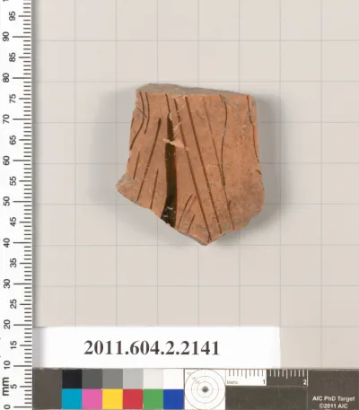 Terracotta fragment of a pot; glazed on the inside