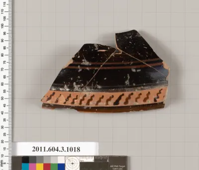 Terracotta fragment of a lekanis (covered dish)