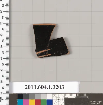 Terracotta rim fragment of a kylix (drinking cup)