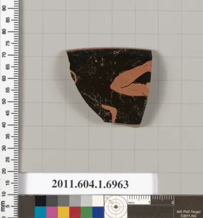 Terracotta rim fragment of a kylix (drinking cup)