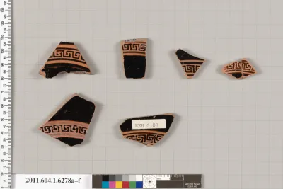 Terracotta fragments of kylikes (drinking cups)