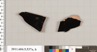 Terracotta fragments of kylikes (drinking cups)