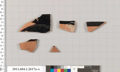 Terracotta fragments of kylikes (drinking cups)