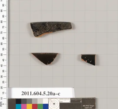 Terracotta rim fragments of kylikes (drinking cups)