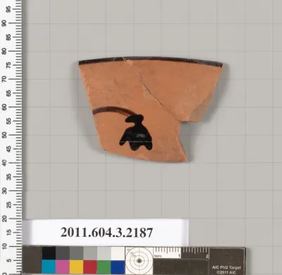 Terracotta rim fragment of a kylix (drinking cup)