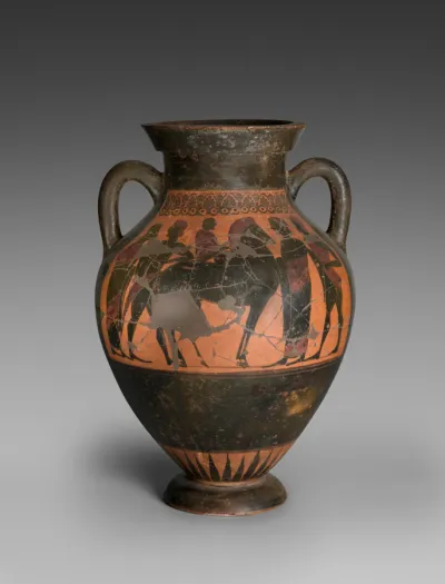 Black-Figure Amphora (Type B; Storage Vessel): Men and Horses