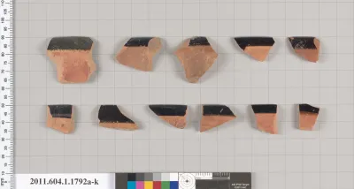 Terracotta rim fragments of kylikes(drinking cups)
