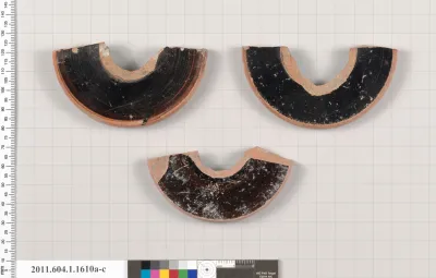 Terracotta fragments of kylikes (drinking cups)