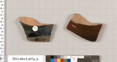 Terracotta fragments of kylikes (drinking cups)