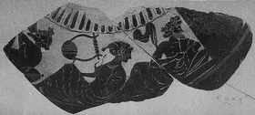 HYDRIA (?), FRAGMENT (ATHENIAN, BLACK-FIGURE)