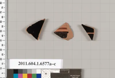 Terracotta fragments of kylikes (drinking cups)