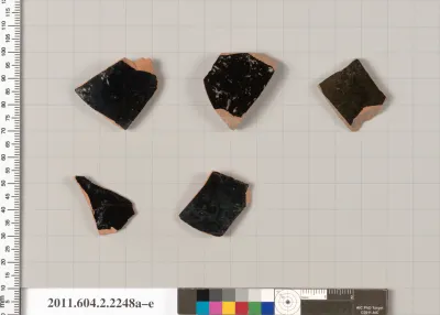 Terracotta fragments of pots; unglazed on the inside