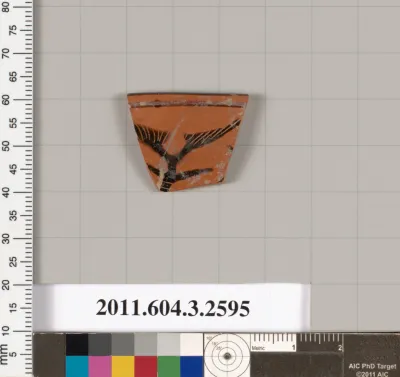 Terracotta rim fragment of a kylix (drinking cup)