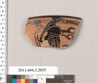 Terracotta rim fragment of a kylix (drinking cup)