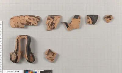 Terracotta fragments of a kylix (drinking cup)