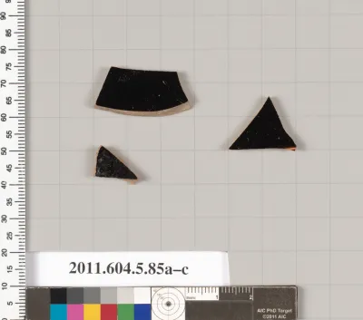 Terracotta fragments of kylikes (drinking cups)