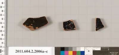 Terracotta fragments of pots; glazed on the inside