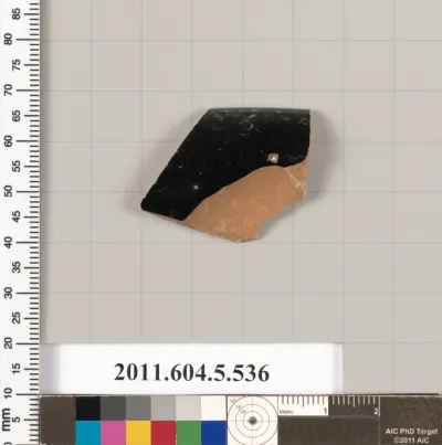 Terracotta rim fragment of a kylix (drinking cup)