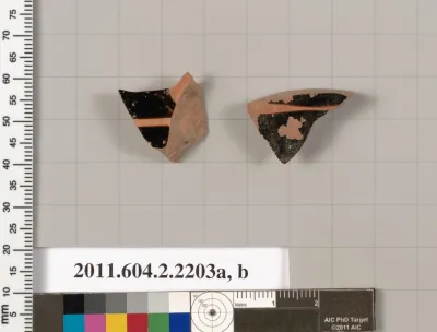Terracotta fragments of pots; unglazed on the inside