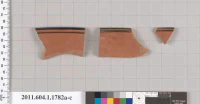 Terracotta rim fragments of kylikes(drinking cups)