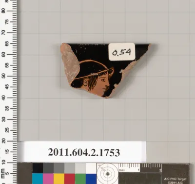 Terracotta rim fragment of a skyphos (deep drinking cup)