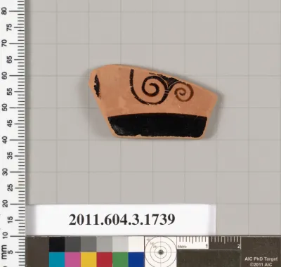 Terracotta fragment of a kylix: Lip cup (drinking cup)
