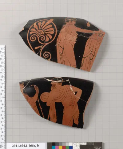 Terracotta rim fragments of a kylix (drinking cup)