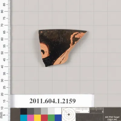 Terracotta rim fragment of a kylix (drinking cup)