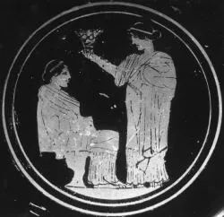 CUP, STEMLESS (ATHENIAN, RED-FIGURE)