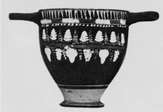 SKYPHOS (SOUTH ITALIAN, GNATHIAN, BLACK GLAZE)