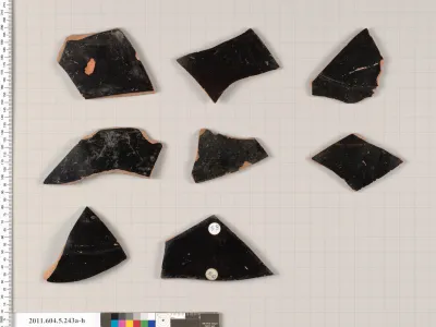 Terracotta fragments of kylikes (drinking cups)