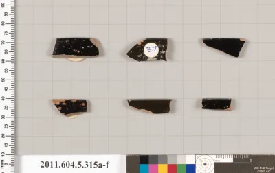 Terracotta rim fragments of kylikes (drinking cups)