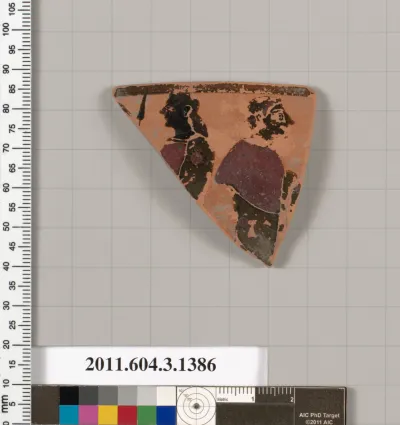 Terracotta rim fragment of a skyphos (deep drinking cup)