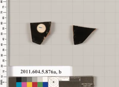 Terracotta fragments of kylikes (drinking cups)