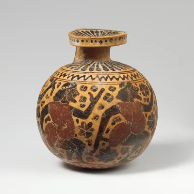 Terracotta aryballos (oil flask)