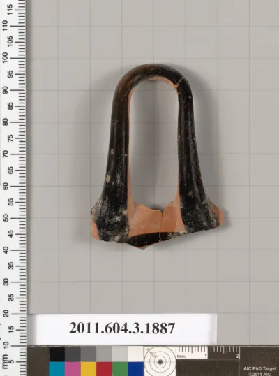 Terracotta fragment of a kylix (drinking cup) or a skyphos (deep drinking cup)?