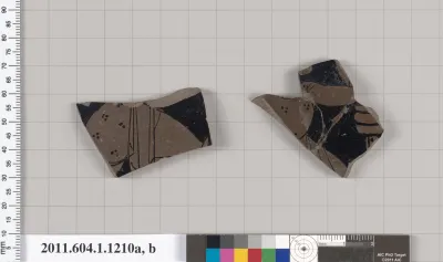 Terracotta fragments of a kylix (drinking cup)