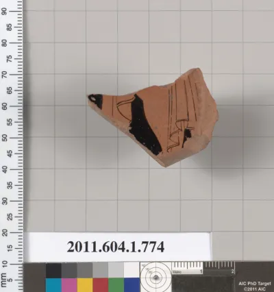 Terracotta fragment of a kylix (drinking cup)