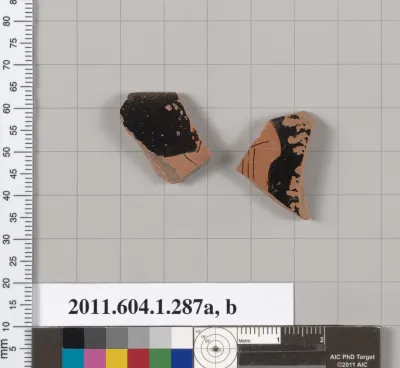 Terracotta fragments of a kylix (drinking cup)