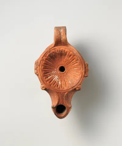 Terracotta oil lamp