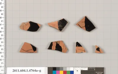 Terracotta fragments of kylikes (drinking cups)