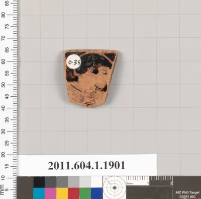Terracotta rim fragment of a kylix (drinking cup)