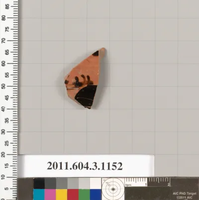 Terracotta fragment of a mastoid (drinking cup with narrow base) or a kyathos (cup-shaped ladle)