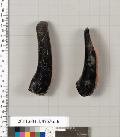 Terracotta fragments of kylikes (drinking cups)