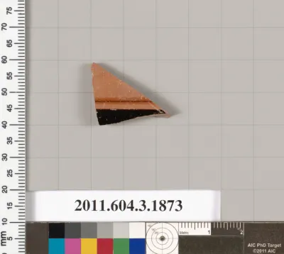 Terracotta fragment of a kylix: Band or lip cup (drinking cup)