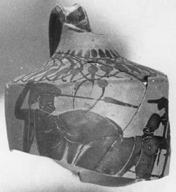 LEKYTHOS, FRAGMENT (ATHENIAN, BLACK-FIGURE)